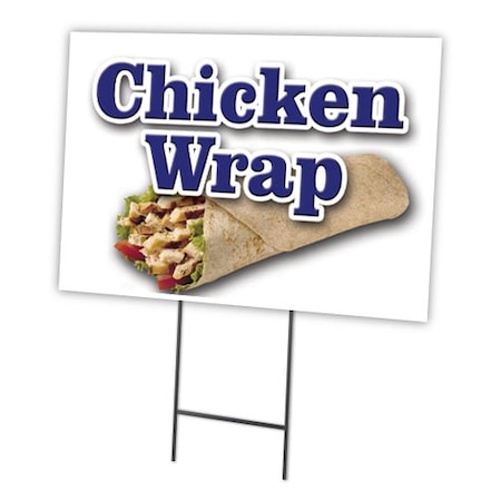 Chicken Wrap Yard Sign & Stake Outdoor Plastic Coroplast Window